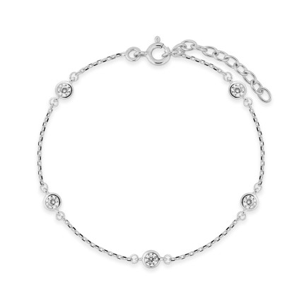 Pulseira em prata ajustável decorada com 6 círculos