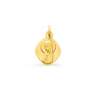 Medalla religiosa virgen bañada en oro