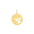 Medalha com anjo e estrelas banhada a ouro