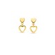 Brincos pendentes com motivos em forma de coração em ouro amarelo 18K