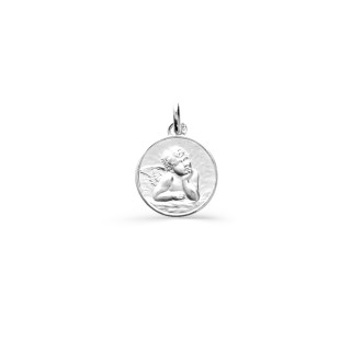 Medalha anjo prata 925 rodiada