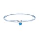 Pulsera de cuerda azul con motivo de mariposa lacada