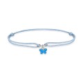 Pulseira de cordão azul com motivo de borboleta lacada