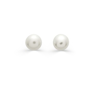 Pendientes de botón en oro amarillo de 18K con perlas cultivadas de agua dulce de 7 mm