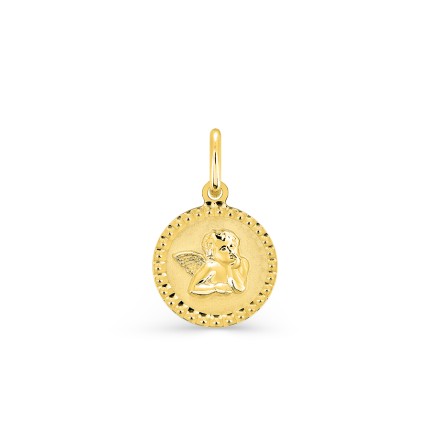 Medalha de anjo em ouro amarelo 9K