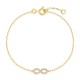 Pulseira em ouro amarelo 9K com motivo infinito