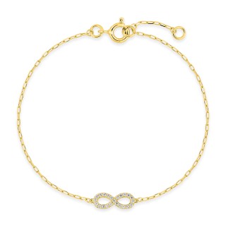 Pulsera de oro amarillo 9K con motivo infinito