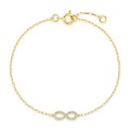Pulseira em ouro amarelo 9K com motivo infinito