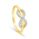 Anillo de oro amarillo de 9K rodiado con circonitas y motivo infinito