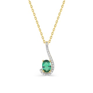 Collar bañado en oro, rodio y circonitas blancas y verdes