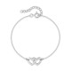 Pulseira de prata dupla zircónia de 19CM