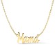 Collar «Mamá», letras unidas, bañado en oro