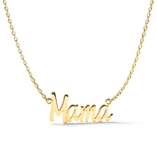 Colar “Mama”, letras unidas, banhado a ouro