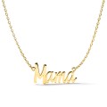 Collar «Mamá», letras unidas, bañado en oro