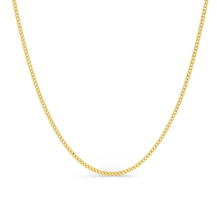 Cadena gourmette diamantada de oro amarillo 9K