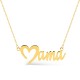 Colar “Mama” em forma de coração banhado a ouro