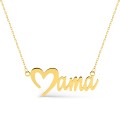 Colar “Mama” em forma de coração banhado a ouro