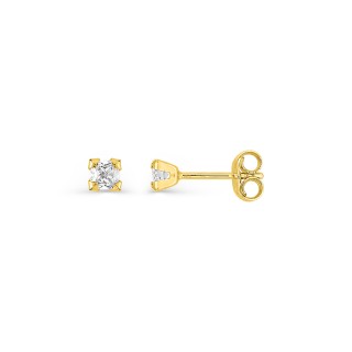 Pendientes de oro amarillo 9 KT con circonita 3X3MM