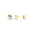 Pendientes de oro amarillo 9 KT con circonita de 5 mm