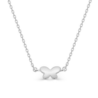 Colar em prata 38+3 cm com borboleta