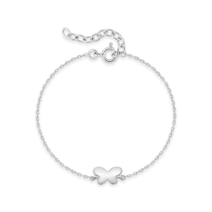Pulseira em prata de 14 cm com borboleta