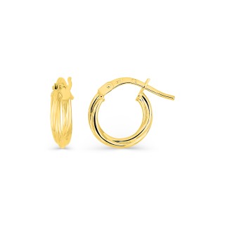 Pendientes Aro trenzados de oro amarillo 9 KT de 8 mm X 2mm