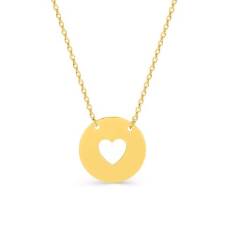 Colar em ouro amarelo 9 kt de 40cm com coração