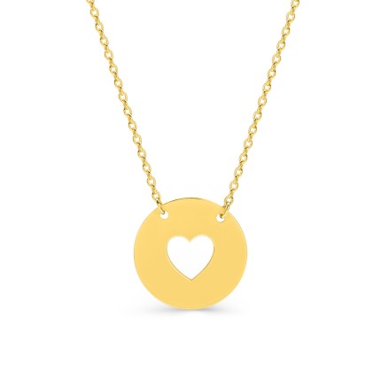Colar em ouro amarelo 9 kt de 40cm com coração