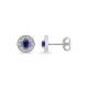 Pendientes de plata 925 rodiada y circonitas azul y blanca