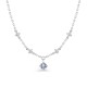 Collar de plata de ley rodiada con colgante circonita azul y detalles circonitas blancas