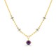 Collar bañado en oro con circonitas blancas y violetas