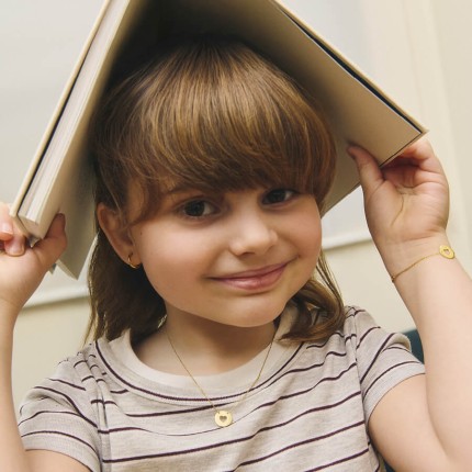 Colar em ouro amarelo 9 kt de 40cm com coração
