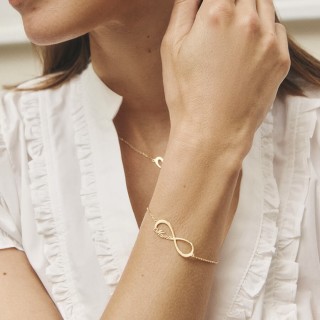 Pulsera bañada en oro con infinito de 16+3 cm