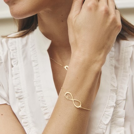 Pulsera bañada en oro con infinito de 16+3 cm