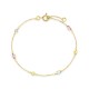 Pulsera de oro amarillo 9K multipiedra 18CM