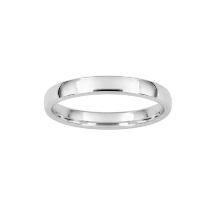 Aliança em ouro Branco 18K 1/2 cana 3mm Oro Vivo
