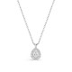 Collar de oro blanco de 9K con colgante de diamante sintético en forma de pera de 0,22 ct y engaste tipo halo