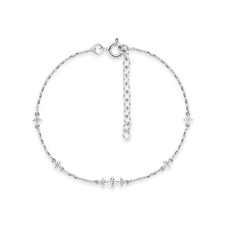Pulseira em prata de lei 925 com banho de ródio e zircónias