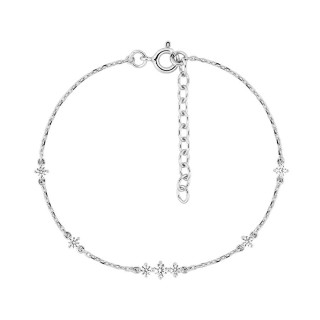Pulseira em prata de lei 925 com banho de ródio e zircónias
