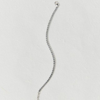 Pulseira em prata 925 banhada a ródio, adornada com 63 zircónias de 2,10 mm