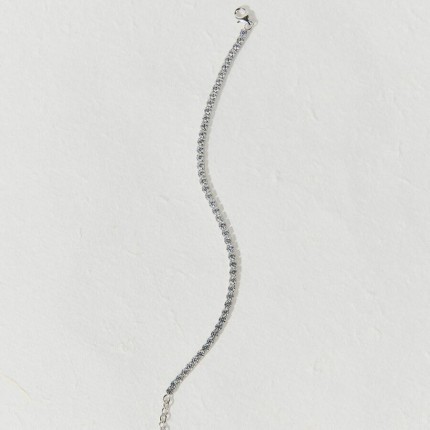 Pulseira em prata 925 banhada a ródio, adornada com 63 zircónias de 2,10 mm