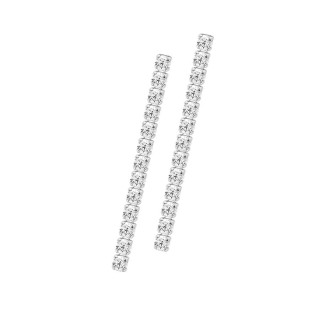 Pendientes colgantes de plata de ley 925 bañados en rodio de 38 mm adornados con circonitas de 2,75 mm