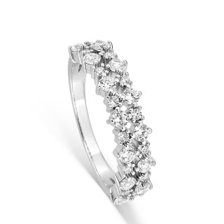 Anillo de plata de ley 925 rodiada con circonita blanca