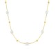 Collar de oro amarillo de 9K con cadena tipo curb y cinco perlas cultivadas de agua dulce de 6 x 4 mm