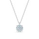 Collar de plata de ley 925 rodiada con circonitas redondas blancas y azul cielo