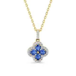 Collar floral bañado en oro con circonitas cúbicas
