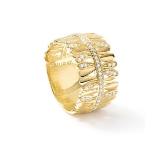 Anillo Les Fougères Pavée dorado