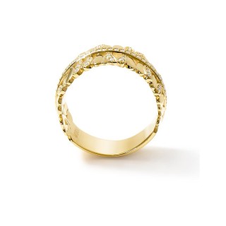 Anillo Les Fougères Pavée dorado