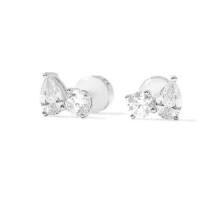Pendientes Toi & Moi Twist plata