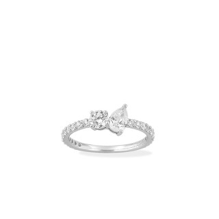 Anillo Toi & Moi Twist acompañado plata